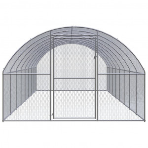 Galinheiro de exterior 3x8x2 m aço galvanizado H