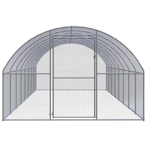 Gallinero de exterior de acero galvanizado 3x8x2 m M 2