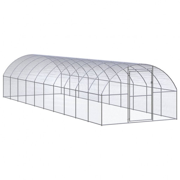 Gallinero de exterior de acero galvanizado 3x10x2 m D