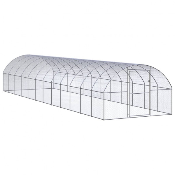 Gallinero de exterior de acero galvanizado 3x12x2 m D
