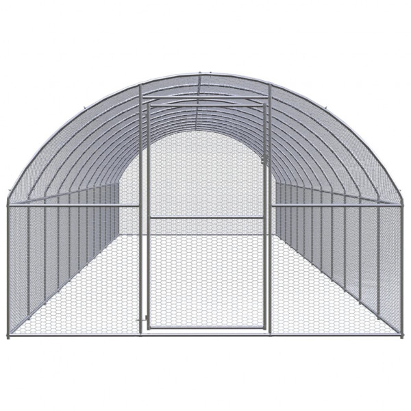 Gallinero de exterior de acero galvanizado 3x12x2 m M 2