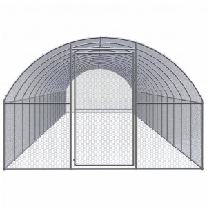 Gallinero de exterior de acero galvanizado 3x16x2 m H