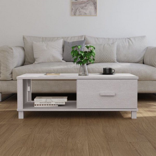 Mesa de centro HAMAR madera maciza de pino blanco 100x55x35 cm M 3