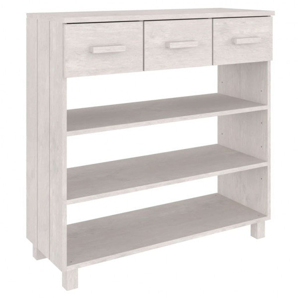 Mesa consola HAMAR 90x35x90 cm pinho maciço branco M 2