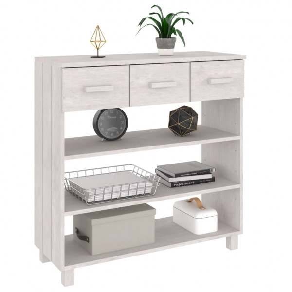 Mesa consola HAMAR 90x35x90 cm pinho maciço branco M 4