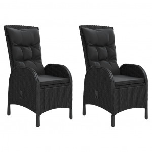 Cadeiras de exterior 2 pcs vime PE preto H