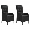 Cadeiras de exterior 2 pcs vime PE preto 2