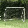Baliza de futebol com rede 180x90x120 cm aço branco 1