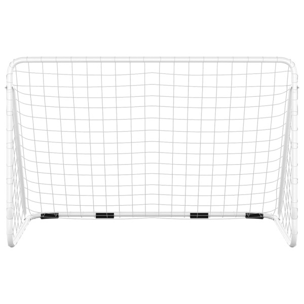 Portería de fútbol con red acero blanco 180x90x120 cm M 3