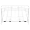 Baliza de futebol com rede 180x90x120 cm aço branco 3