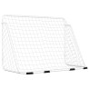 Baliza de futebol com rede 180x90x120 cm aço branco 5