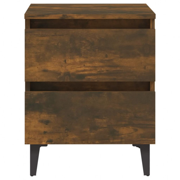 Mesa cabeceira pernas de metal 40x35x50 cm cor carvalho fumado M 5