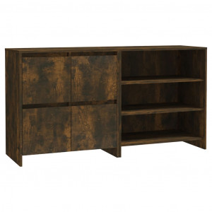 Aparador de 2 piezas madera manufacturada color roble ahumado H