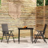 3 pcs conjunto de jantar para jardim preto 1