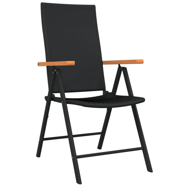 Juego de comedor de jardín 5 piezas negro M 3