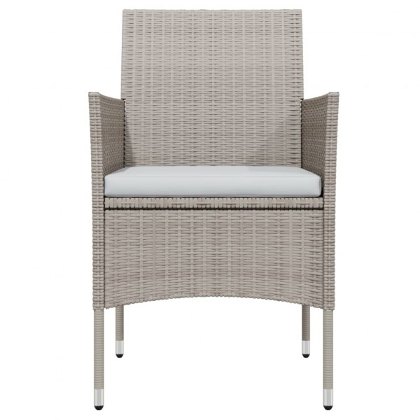 Juego de comedor de jardín 5 piezas con cojines beige y negro M 4