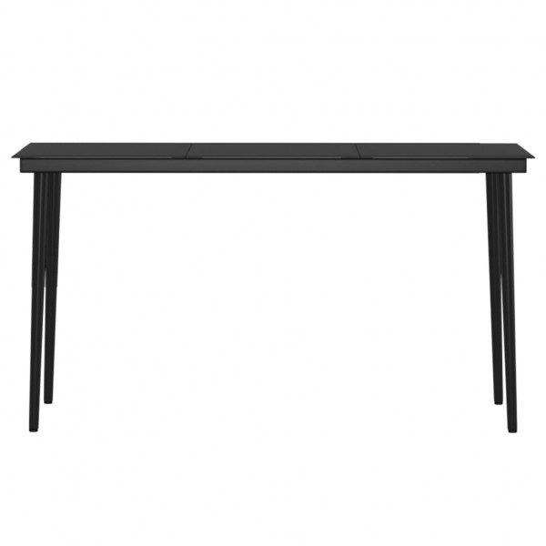 Juego de comedor de jardín 5 piezas con cojines beige y negro M 5