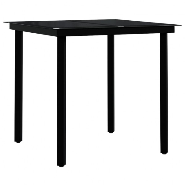 Juego de comedor para jardín 3 piezas gris y negro M 3