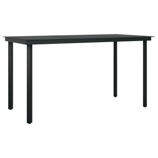 Juego de comedor de jardín 5 piezas gris y negro M 3