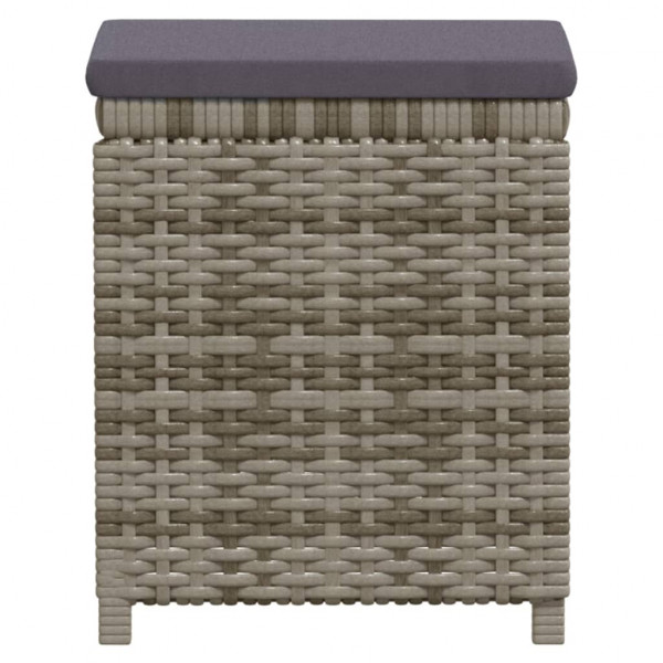 Set de sofás de jardín 6 piezas y cojines ratán sintético gris M 4