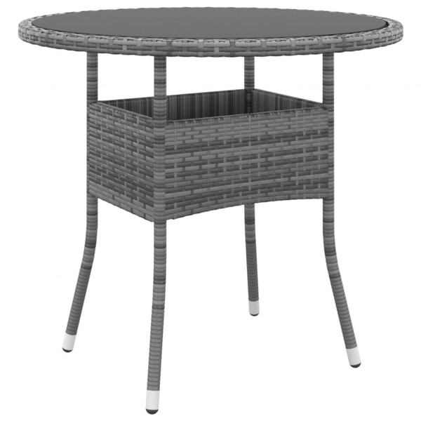 Juego comedor de jardín 3 piezas ratán sintético gris M 5