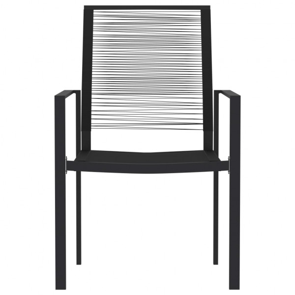 Juego de comedor para jardín 7 piezas negro M 4