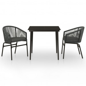 Juego de comedor de jardín 3 piezas gris H