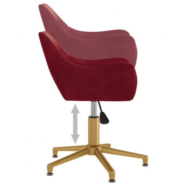 Silla de comedor giratoria de terciopelo rojo tinto M 5