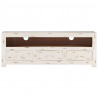 Móvel de TV madeira de acácia maciça 110x30x40 cm branco 2
