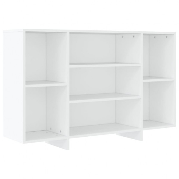 Aparador de madera contrachapada blanco 120x30x75 cm M 2