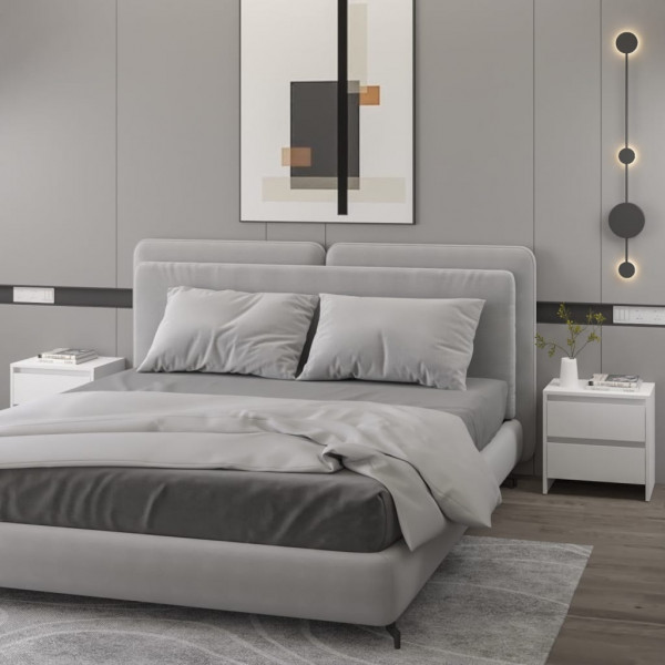 Mesitas de noche 2 uds madera contrachapada 45x34.5x44.5 cm D