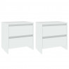 Mesas de cabeceira 2 pcs derivados de madeira branco 2