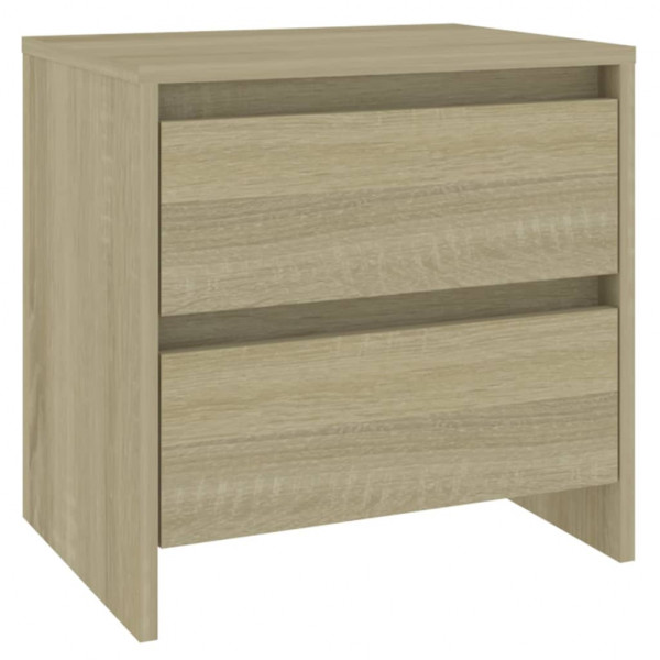 Mesita de noche madera ingeniería roble Sonoma 45x34.5x44.5 cm M 2