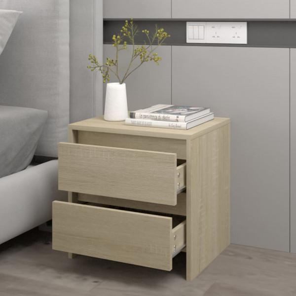Mesita de noche madera ingeniería roble Sonoma 45x34.5x44.5 cm M 4
