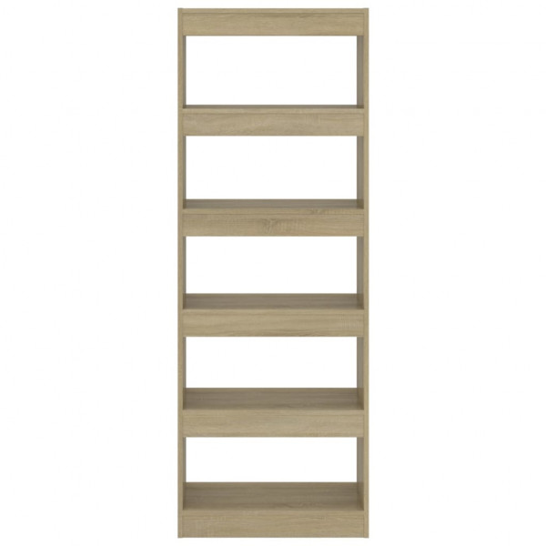 Estantería/divisor madera ingeniería roble Sonoma 60x30x166 cm M 5
