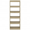 Estantería/divisor madera ingeniería roble Sonoma 60x30x166 cm 5