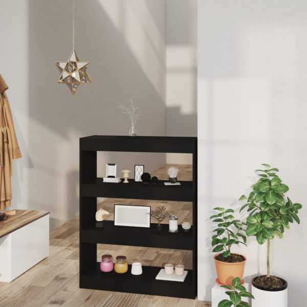 Estantería/divisor madera contrachapada negro 80x30x103 cm D