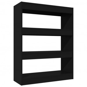 Estantería/divisor madera contrachapada negro 80x30x103 cm H