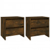 Mesa de cabeceira 2 pcs derivados de madeira carvalho fumado 2