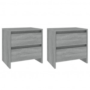 Mesita noche 2 uds madera ingeniería gris Sonoma 45x34.5x44.5cm H