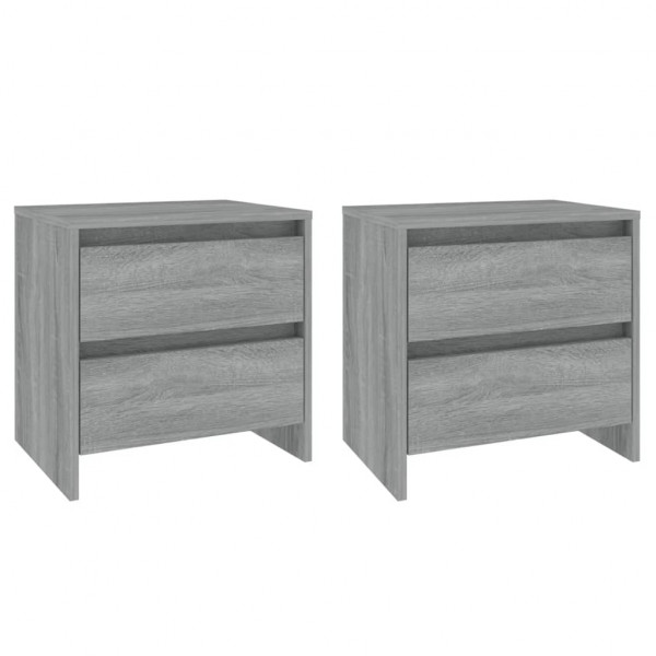 Mesas de cabeceira 2 pcs 45x34.5x44.5 cm aglom. sonoma cinzento M 2