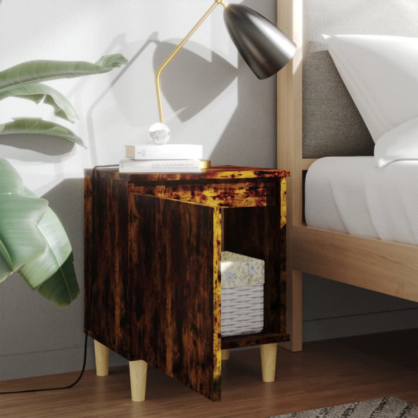 Mesita de noche con patas madera roble Sonoma 40x30x50 cm M 3