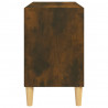 Mueble de TV patas de madera maciza roble ahumado 69.5x30x50 cm 5
