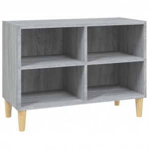 Mueble de TV con patas madera maciza gris Sonoma 69.5x30x50 cm H
