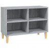 Mueble de TV con patas madera maciza gris Sonoma 69.5x30x50 cm 2