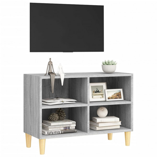 Móvel de TV com pernas de madeira 69.5x30x50 cm cinzento sonoma M 3