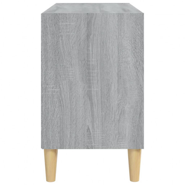 Mueble de TV con patas madera maciza gris Sonoma 69.5x30x50 cm M 5