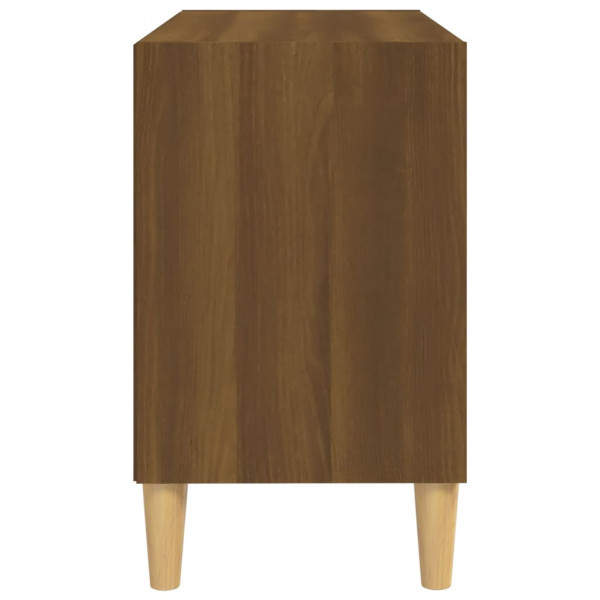 Mueble de TV patas de madera maciza marrón roble 69.5x30x50 cm M 5