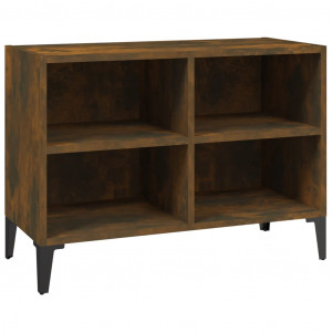 Mueble para TV con patas de metal roble ahumado 69.5x30x50 cm H