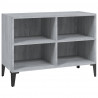 Mueble de TV con patas de metal gris Sonoma 69.5x30x50 cm 2